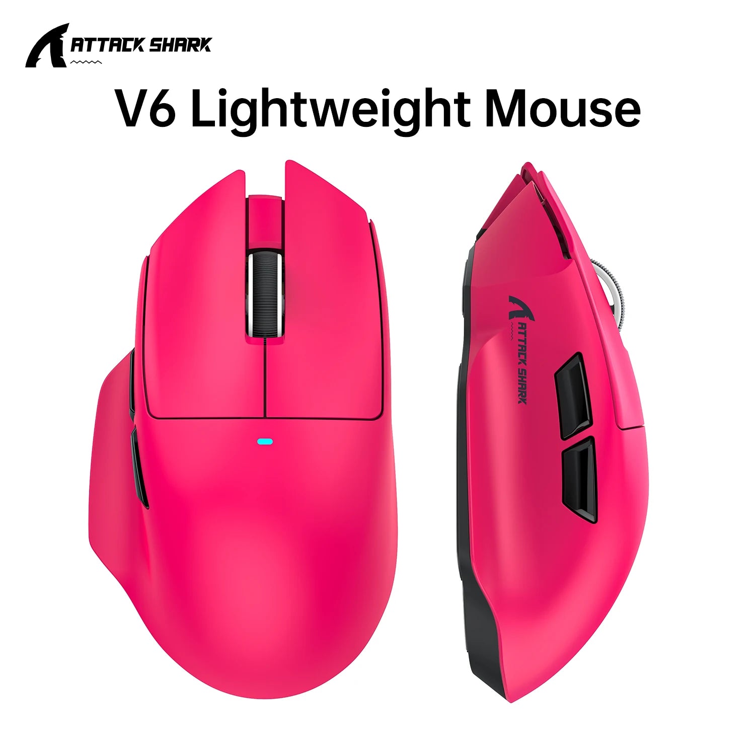 ATTACK SHARK V6 Gaming Mouse Bluetooth Wireless Connection,PAW3311 Sensor and Magnetic Charging Base,65g Lightweight Design