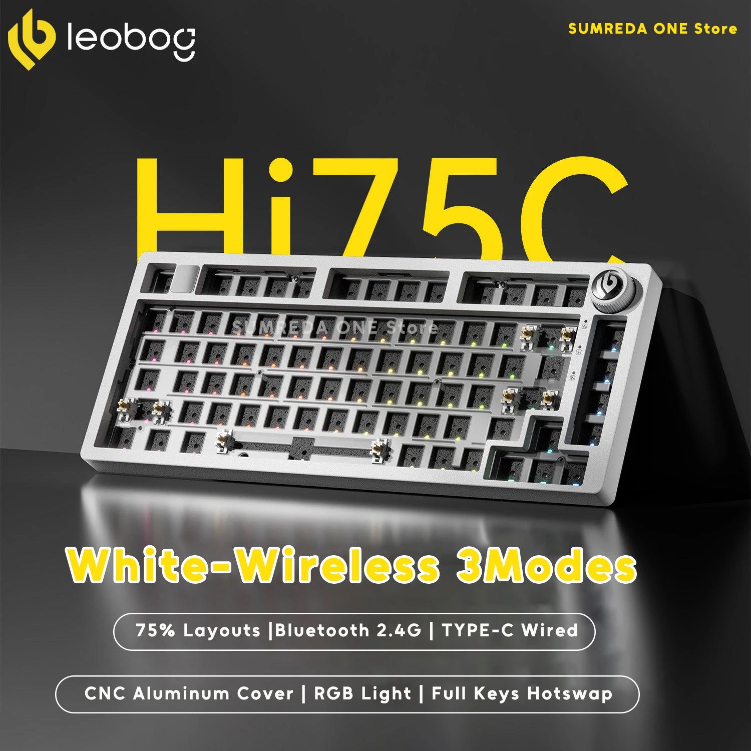 Leobog Hi75C Gaming Aluminum Wireless Mechanical Keyboard Kit Hi75 Hi75C Pro 81Keys Bluetooth 2.4G Wired  Hotswap Gamer Keyboard