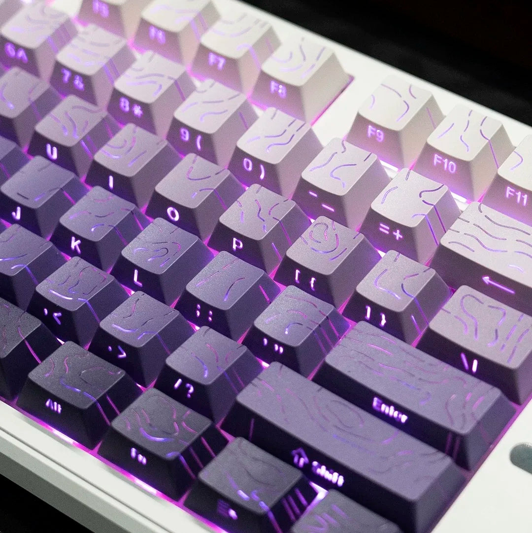 2026 Line Gradient Side Shine Through Keycaps Cherry Profile PBT Custom Keycaps for 60% 65% 75% 96% 98% 100% Mechanical Keyboard