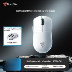 Titan Elite T1 Wireless Bluetooth Mouse, 30000 DPI, 10000Hz, 500mAh long battery life, lightweight esports gaming mouse