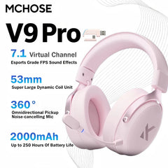 MCHOSE V9 Pro wireless headphones 7.1 Surround Sound 53mm HI-FI Bluetooth/2.4G gamer headphones with Microphone v9 pro mchose