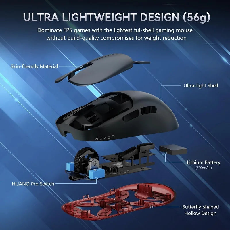 AJAZZ AJ099 Ultralight 2.4GHz Wireless Gaming Mouse Ergonomic Programmble Buttons Computer Mice For PC Gamer Laptop Desktop