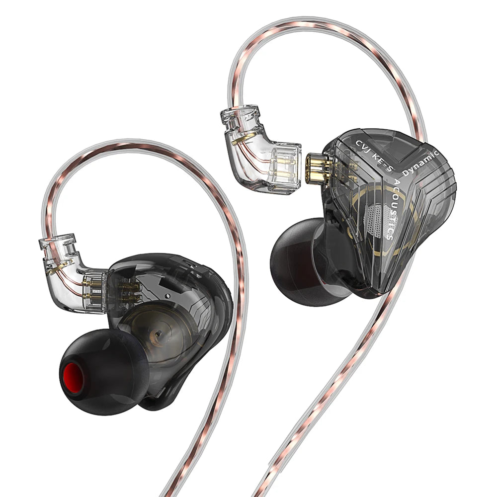 CVJ KE-S Earphones Dual Magnetic Dynamic Driver Headphones 360° Surround Sound Filed Headsets  In Ear Earbuds With Hifi Cable