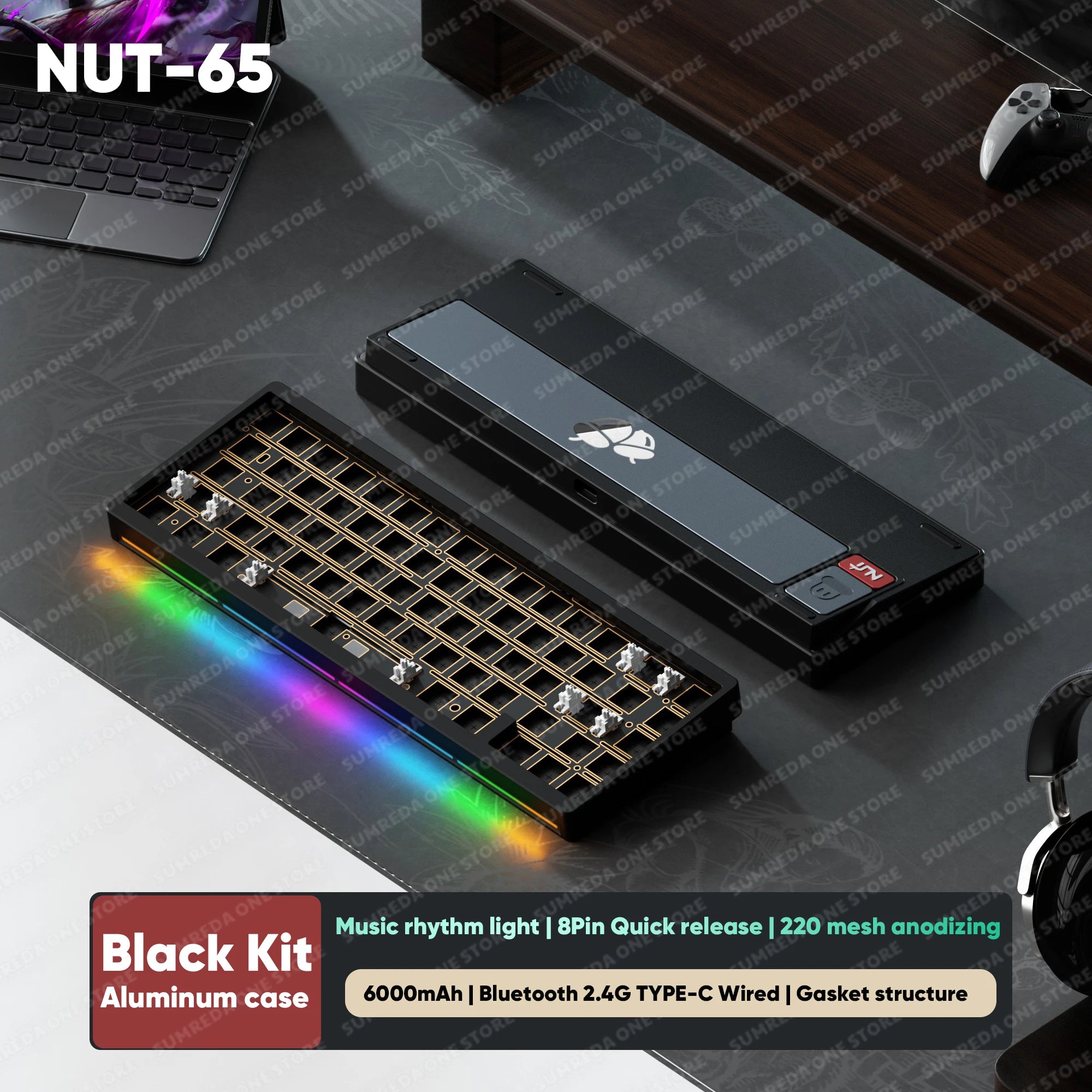 WEIKAV Lucky65 V3 Lucky65 V2 ZA68 NUT65 Wireless Aluminum Mechanical Keyboard Kit RGB Bluetooth Wired Gaming Hotswap Keyboard