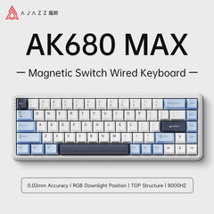 AJAZZ AK680 MAX Wried Magnetic Mechanical Keyboard HE Fast Trigger Gaming Keyboard Hall Effect Switch 65% 8K Polling Rate 68 key