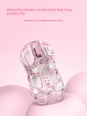 GravaStar Mercury M2 M1 jelly Pink Wireless Gaming Mouse PAW3395 Bluetooth Lightweight Hollowed Out RGB E-sport Gamer Mice Mouse