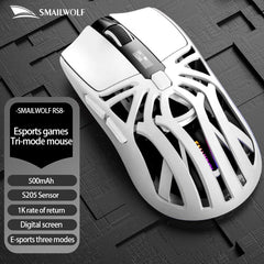 2026 NEW SMAILWOLF RS8 Wireless mouse Bluetooth three-mode gaming notebook PAW3311 1KHZ spider shape gaming mouse for big hands