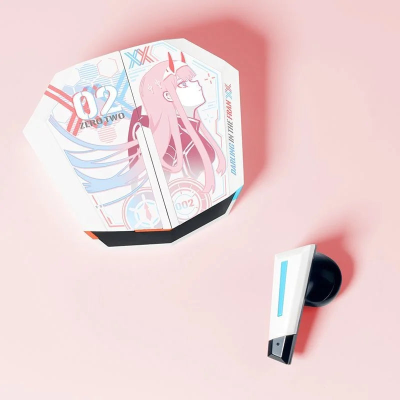 DARLING in The FRANXX Cute 02 Theme Headphone Anime Gift HIFI Bluetooth 5.3 Headset Cosplay Active Noise Cancellation Earbuds