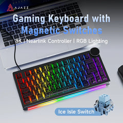 AJAZZ AK820 V2 Wired Magnetic Switch Gaming Keyboard, with Wrist Rest, Star Flash, 8K Polling Rate, Ultra Low Latency