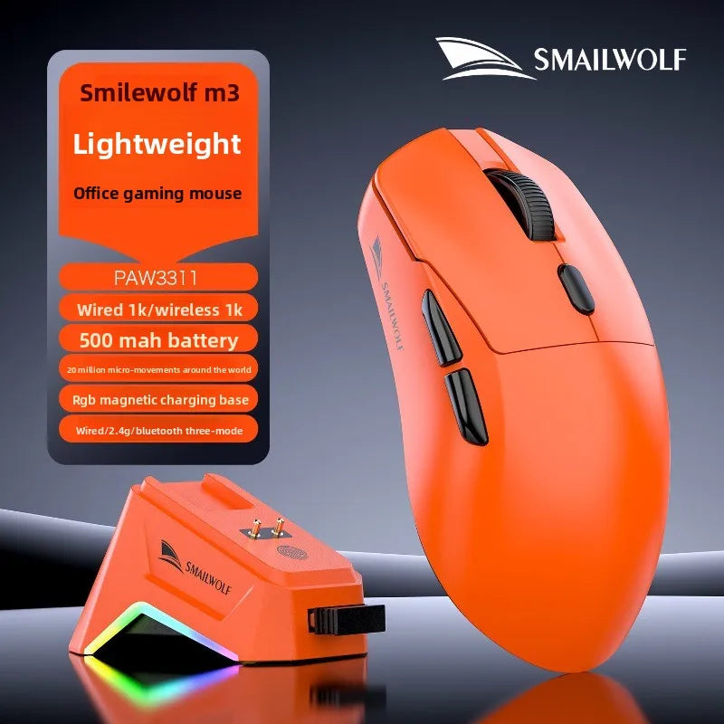 SMAILWOLF M3 Bluetooth Wireless Gaming Mouse with PAW3311 Sensor