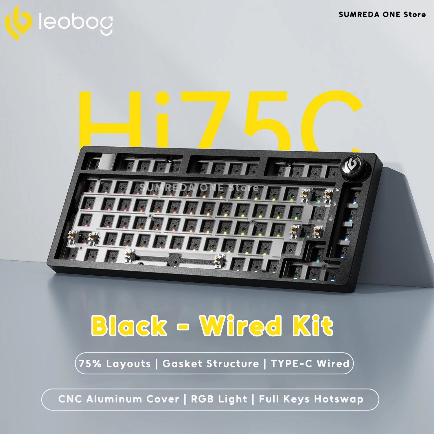 Leobog Hi75C Gaming Aluminum Wireless Mechanical Keyboard Kit Hi75 Hi75C Pro 81Keys Bluetooth 2.4G Wired  Hotswap Gamer Keyboard