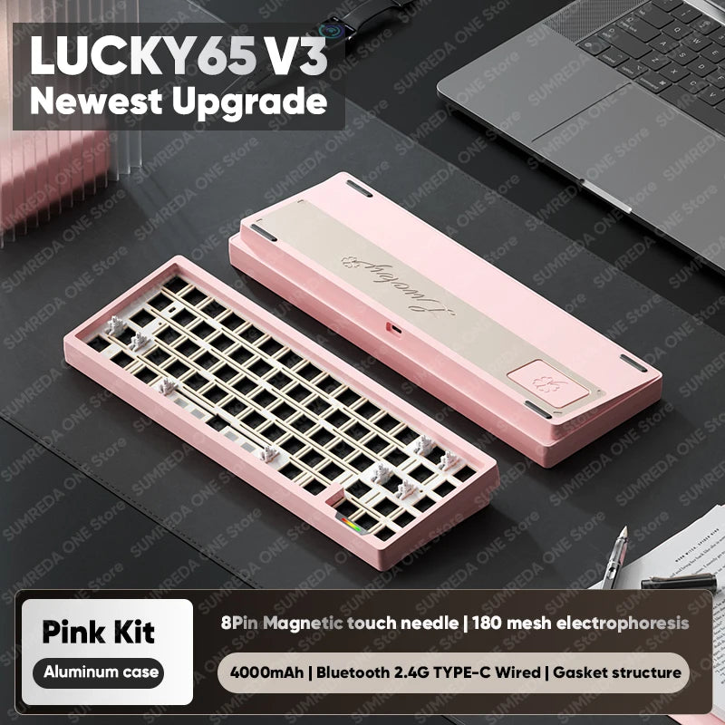 WEIKAV Lucky65 V3 Lucky65 V2 ZA68 NUT65 Wireless Aluminum Mechanical Keyboard Kit RGB Bluetooth Wired Gaming Hotswap Keyboard