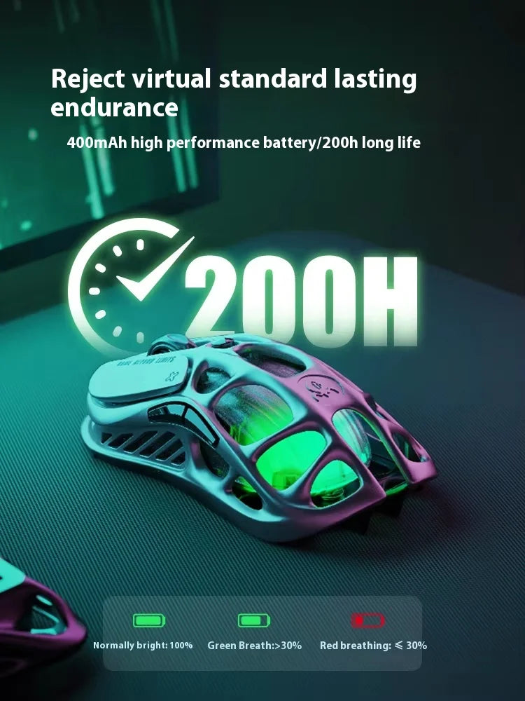 GravaStar Mercury X AIR X Pro Wireless Gaming Mouse Transparent Hollow-out Bluetooth 2.4G Wired Lightweight Dual 8K G3950 Mouse