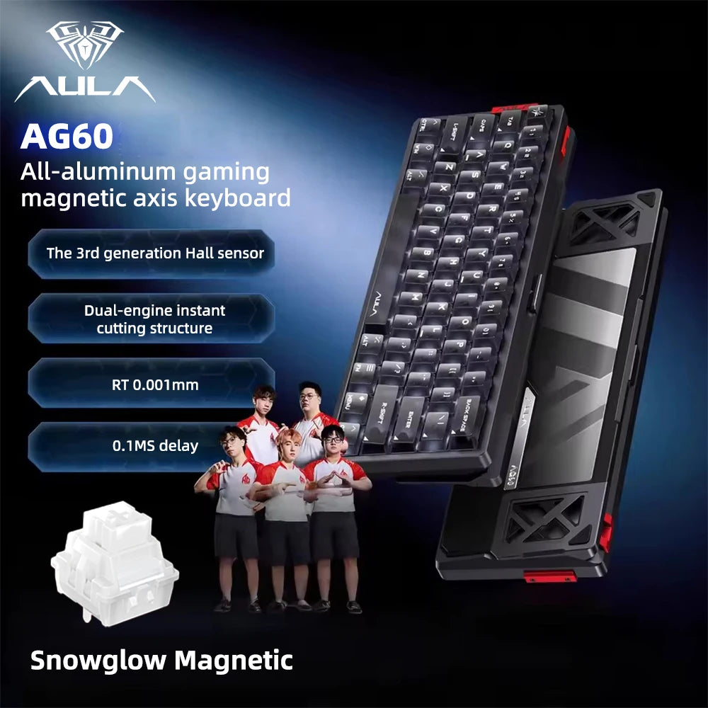 AULA AG60 Pro/MAX Wired Gaming Mechanical Keyboard Custom Full Aluminum High Performance Magnetic Axis for Esports And FPS Games