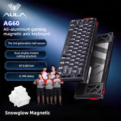 AULA AG60 Pro/MAX Wired Gaming Mechanical Keyboard Custom Full Aluminum High Performance Magnetic Axis for Esports And FPS Games
