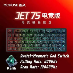 MCHOSE JET75 HE Gaming Keyboard Hall Effect Switch Support 0.005MM Rapid Trigger DKS SOCD MT TGL Dynamic RGB Hot Swappable
