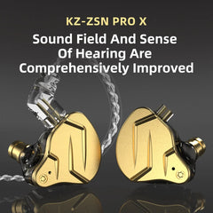 KZ ZSN Pro X metal headphones 1ba + 1dd hybrid technology high-fidelity bass monitor sports headphones and noise-cancelling head