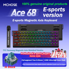 MCHOSE Ace 60 Pro 68 Magnetic Axis Mechanical Keyboard Customized Esports 0.01ms Latency RT 0.01mm 128K Gaming Keyboard Original
