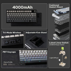 EPOMAKER X AULA F75 MAX Compact 75% ANSI Layout Wired/Bluetooth/2.4GHz Wireless Mechanical Keyboard with TFT Screen and a Knob