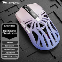 2026 NEW SMAILWOLF RS8 Wireless mouse Bluetooth three-mode gaming notebook PAW3311 1KHZ spider shape gaming mouse for big hands