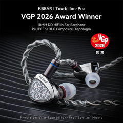 KBEAR Tourbillon-Pro TB-PRO in-Earphone 10mm DD High Resolution TypeC HIFI Wired Earbuds PU+PEEK+DLC Composite Diaphragm