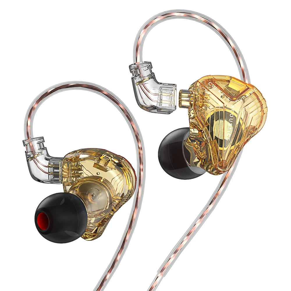 CVJ KE-S Earphones Dual Magnetic Dynamic Driver Headphones 360° Surround Sound Filed Headsets  In Ear Earbuds With Hifi Cable