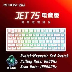 MCHOSE JET75 HE Gaming Keyboard Hall Effect Switch Support 0.005MM Rapid Trigger DKS SOCD MT TGL Dynamic RGB Hot Swappable