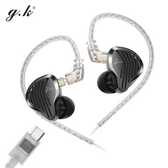 GK KUNTEN Metal Headphones HiFi HD Sound Quality Heavy Bass In-Ear Headphones Sports Removable Earplugs IN KZ Supreme EDX ZSN