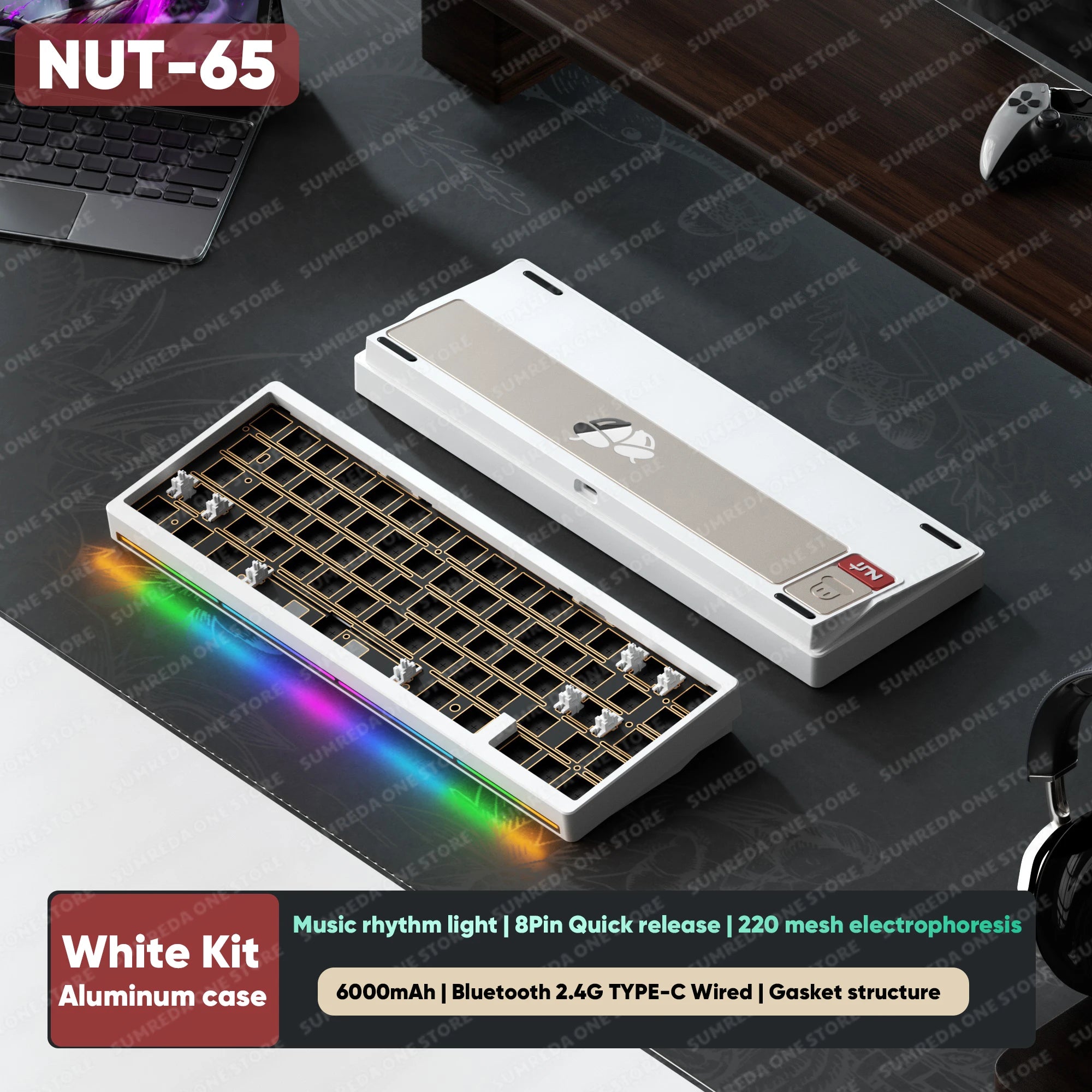 WEIKAV Lucky65 V3 Lucky65 V2 ZA68 NUT65 Wireless Aluminum Mechanical Keyboard Kit RGB Bluetooth Wired Gaming Hotswap Keyboard