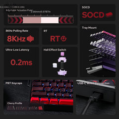 AULA WIN60 WIN68 HE Magnetic Keyboards Esports Rapid Trigger 8K Return RGB Hotswap Wired Gaming Mechanical Keyboard for Pc Gamer