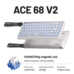MCHOSE ACE68 V2 Gaming Keyboard 0.001mm 8KHz Polling Rate 256k Scan Rate 0.008ms Ultralow Latency Wired TTC Hall Sensor Keyboard