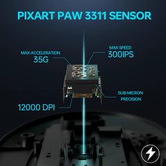 Rapoo VT3SE/VT3SE PLUS Wireless Gaming Mouse 59g Lightweight 1KHz Polling Rate 12000DPI 9 Programmable Buttons Optical Sensor