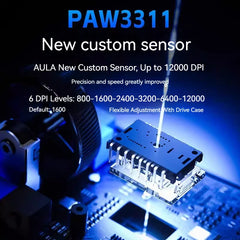Aula SC620 Gaming Mouse Wireless Hollow-out PAW3311 Tri-mode  Rechargeable Adjustable DPI  Mouse for Desktop Laptop