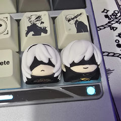 Lobo Nier: Automata 2B 9S Anime peripheral Keycaps Resin Single Keycap Customized Mechanical Keyboard Cross universal Accessorie
