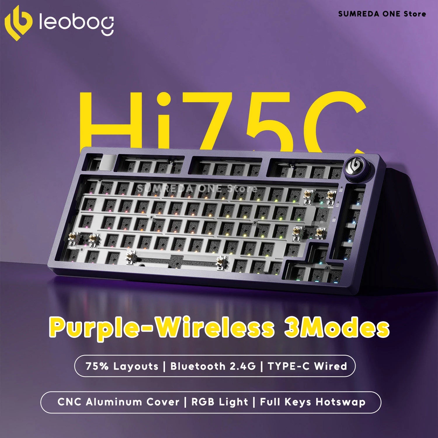Leobog Hi75C Gaming Aluminum Wireless Mechanical Keyboard Kit Hi75 Hi75C Pro 81Keys Bluetooth 2.4G Wired  Hotswap Gamer Keyboard