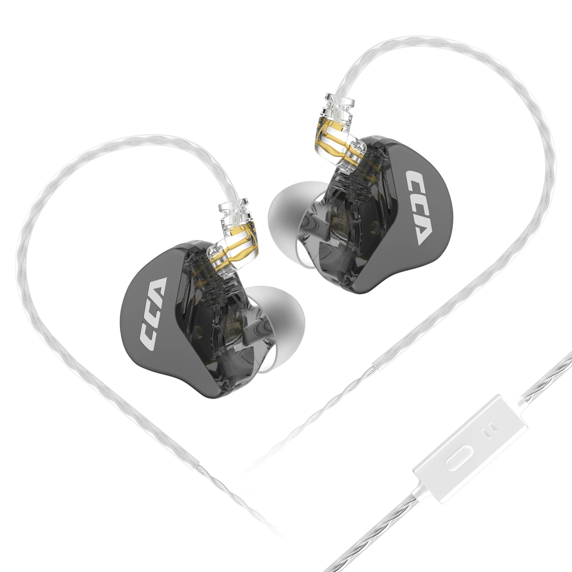 CCA CRA In Ear Headphones Ultra-Thin Diaphragm Dynamic Driver IEM Earphones Bass Wired Gaming Earbuds with Detachable Cable