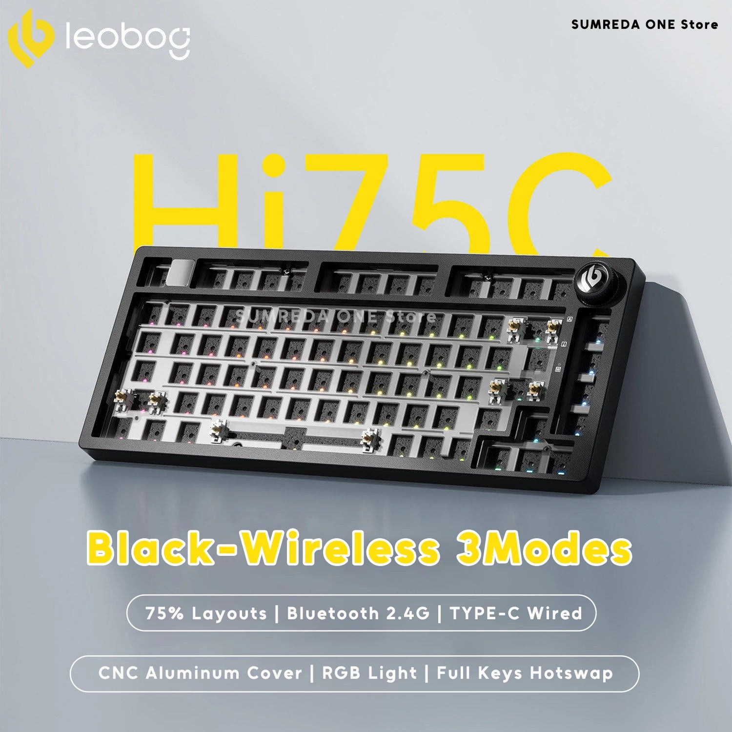 Leobog Hi75C Gaming Aluminum Wireless Mechanical Keyboard Kit Hi75 Hi75C Pro 81Keys Bluetooth 2.4G Wired  Hotswap Gamer Keyboard