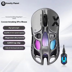 GravaStar Mercury X AIR X Pro Wireless Gaming Mouse Transparent Hollow-out Bluetooth 2.4G Wired Lightweight Dual 8K G3950 Mouse