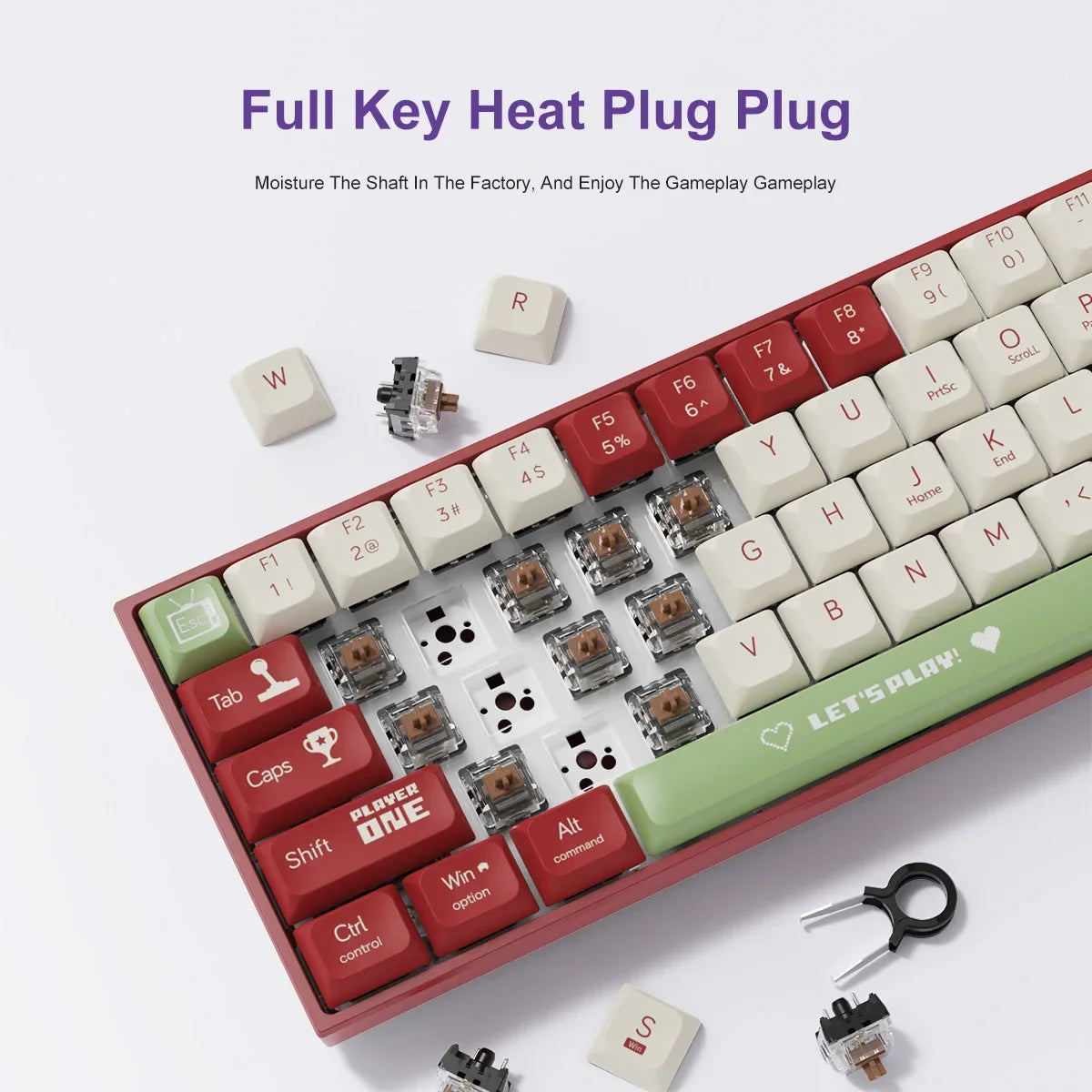 AJAZZ AK680 Mechanical Keyboard ABS Keycap 68 Keys Hot Swap Gamer Keyboard Custom Gasket Gaming Accessories for Pc Laptop