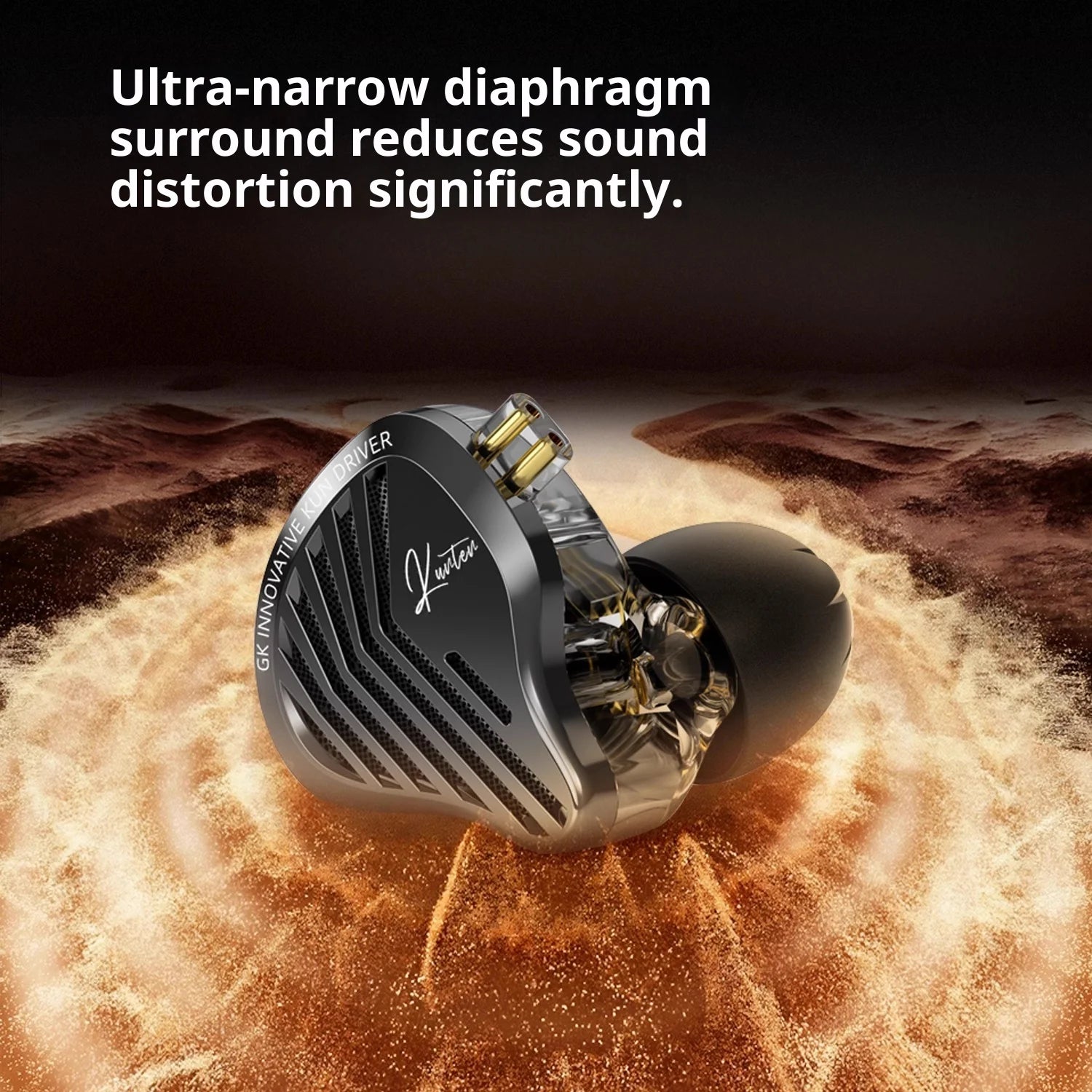 GK KUNTEN Metal Headphones HiFi HD Sound Quality Heavy Bass In-Ear Headphones Sports Removable Earplugs IN KZ Supreme EDX ZSN