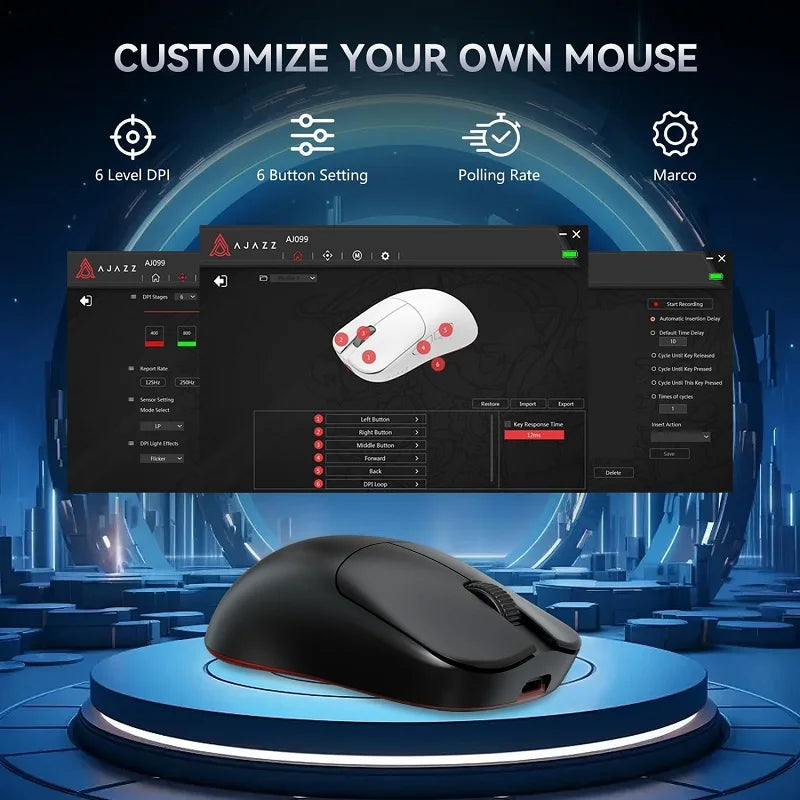 AJAZZ AJ099 Ultralight 2.4GHz Wireless Gaming Mouse Ergonomic Programmble Buttons Computer Mice For PC Gamer Laptop Desktop