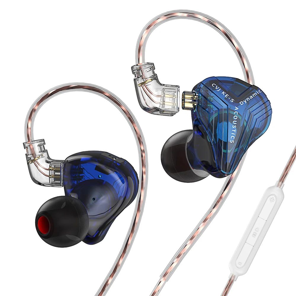 CVJ KE-S Earphones Dual Magnetic Dynamic Driver Headphones 360° Surround Sound Filed Headsets  In Ear Earbuds With Hifi Cable