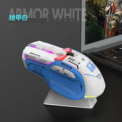G6 Tri Mode Bluetooth Wireless Wired Mechanical Gaming Mouse Rgb Backlight Silent Type C Rechargeable For Pc Laptop E Sports