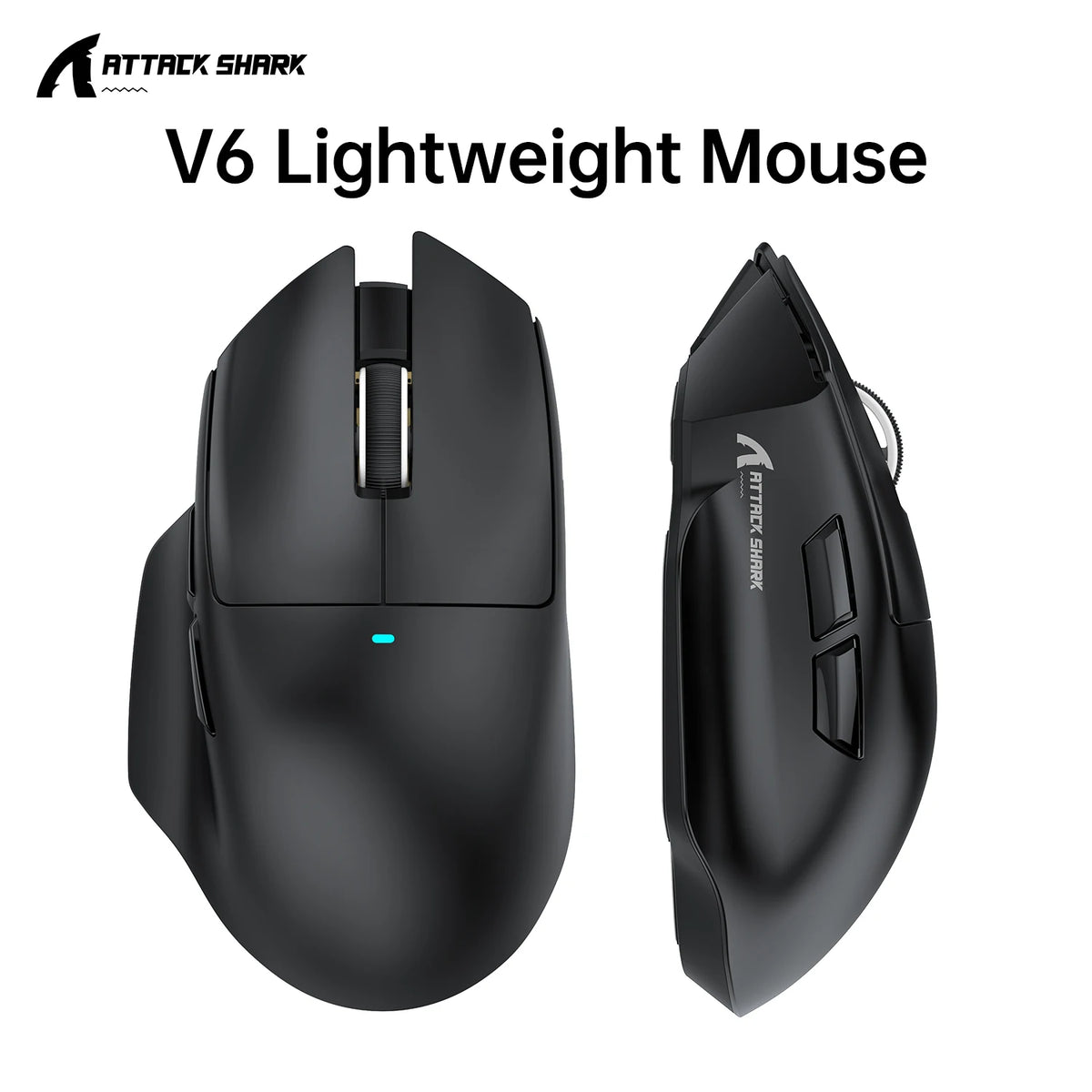 ATTACK SHARK V6 Gaming Mouse Bluetooth Wireless Connection,PAW3311 Sensor and Magnetic Charging Base,65g Lightweight Design