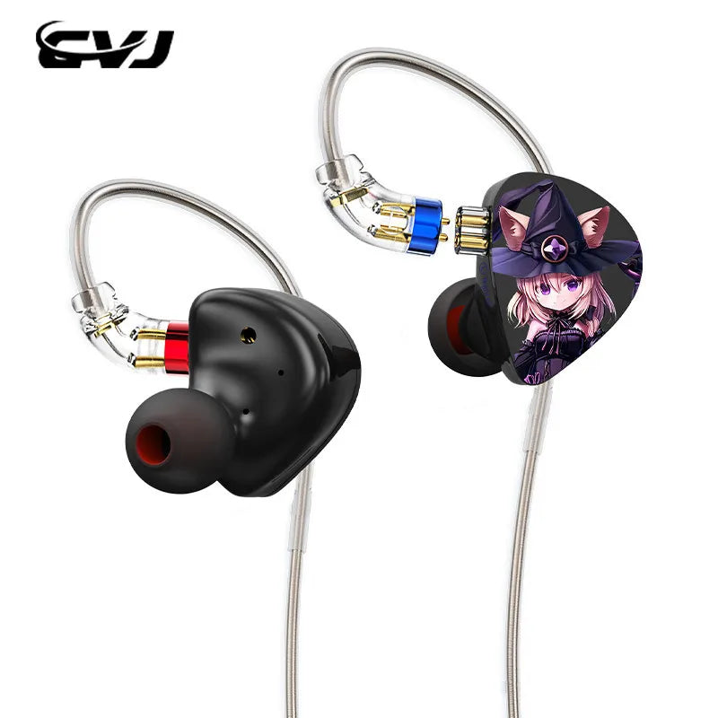 CVJ Night Elf Dual-Channel 3 Dynamic Driver In-Ear Wired HIFI Headphones High-Quality Earbuds with Microphone 3.5mm