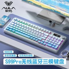 AULA S99  Wireless Tri Mode Bluetooth Gamine Keyboard2.4G RGB Gasket Mount Custom Gaming Keypad for PC Mac PC Office Gifts