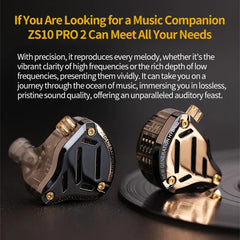 KZ ZS10 Pro 2 HIFI Metal Earphone In Ear Bass Earbud 4-Level Tuning Switch Headphone 2PIN Cable ZAS ZSX ZSNPRO AS16PRO ZS10PRO 2
